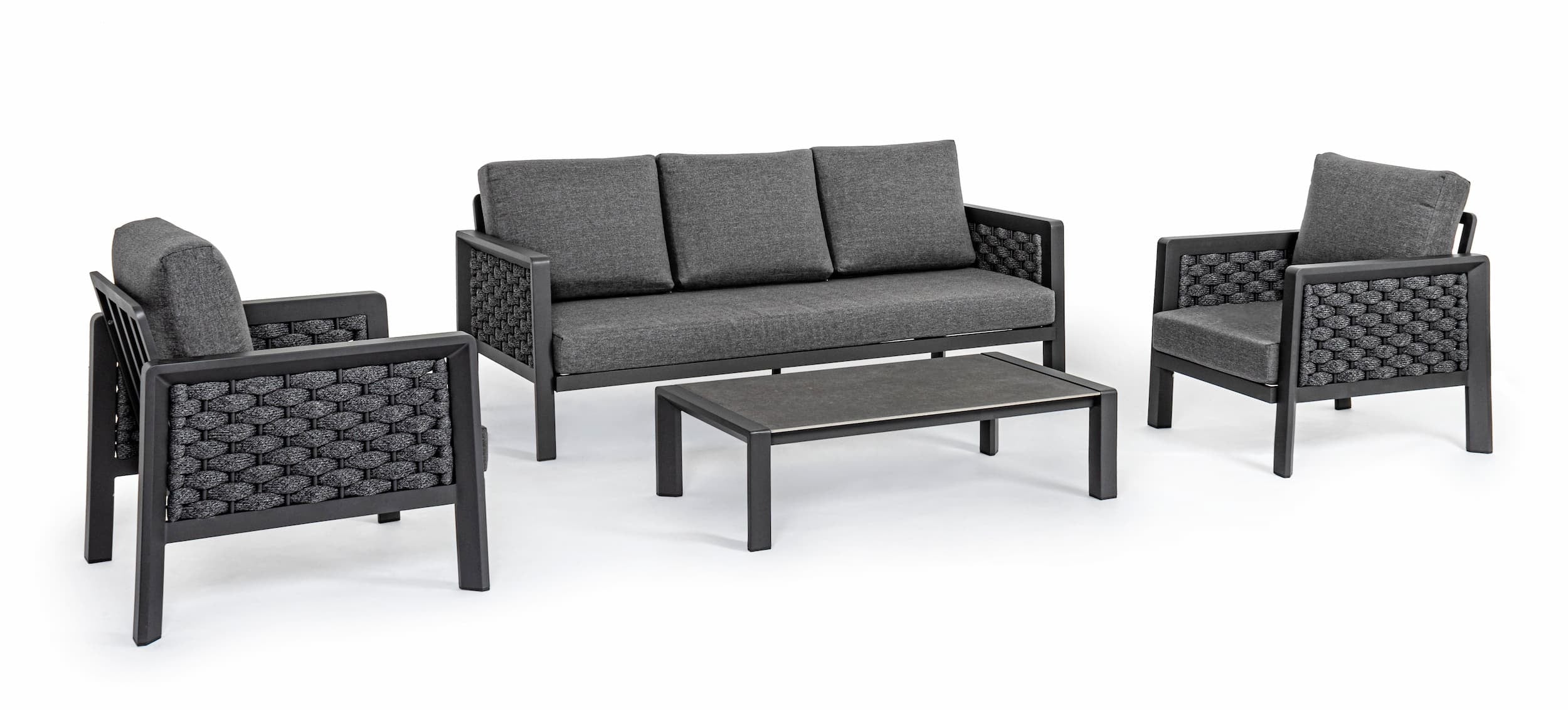 Set da giardino 5 posti con tavolino Otavio Antracite
