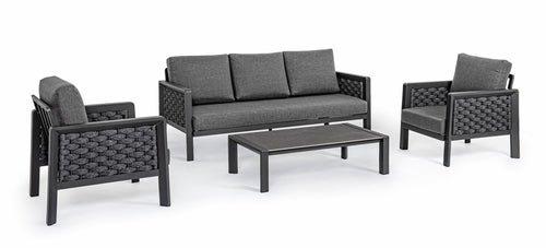 Set da giardino 5 posti con tavolino Otavio Antracite