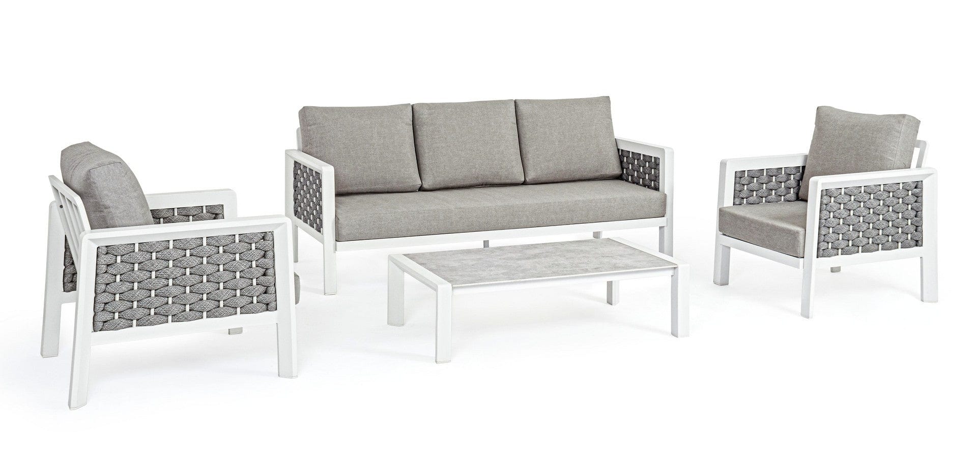 Set da giardino 5 posti con tavolino Otavio Grigio