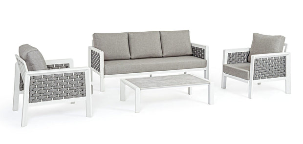 Set da giardino 5 posti con tavolino Otavio Grigio