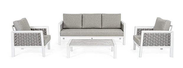 Set da giardino 5 posti con tavolino Otavio Grigio (5)