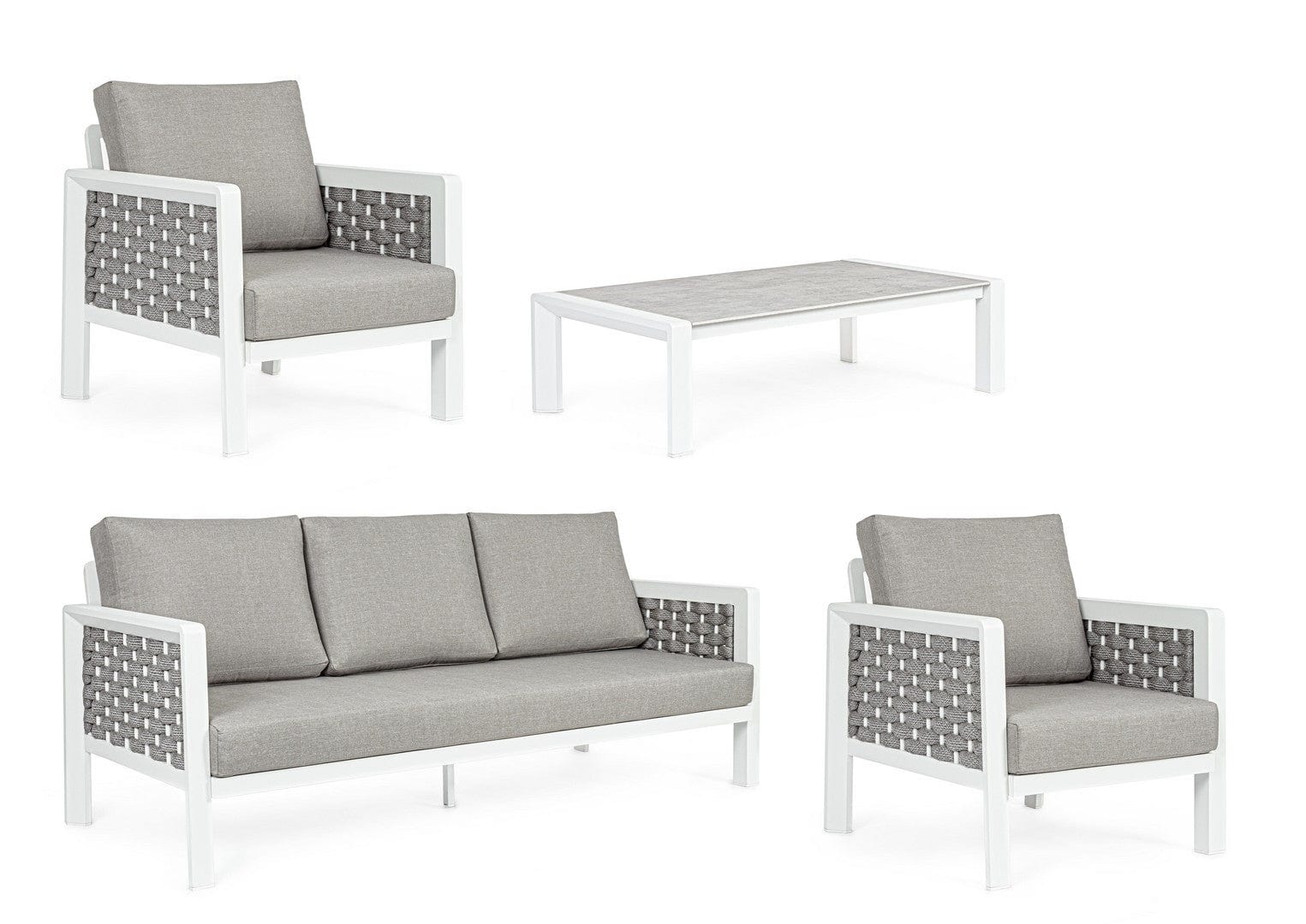 Set da giardino 5 posti con tavolino Otavio Grigio (6)