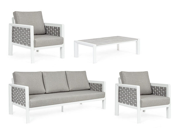 Set da giardino 5 posti con tavolino Otavio Grigio (6)