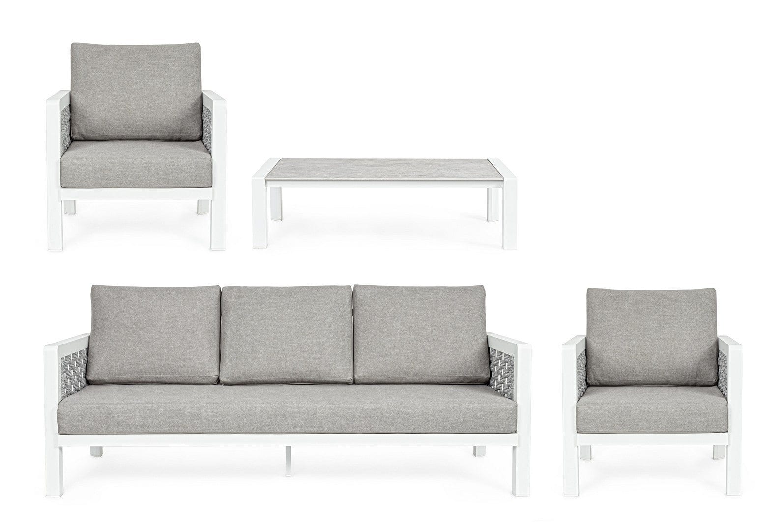 Set da giardino 5 posti con tavolino Otavio Grigio (7)