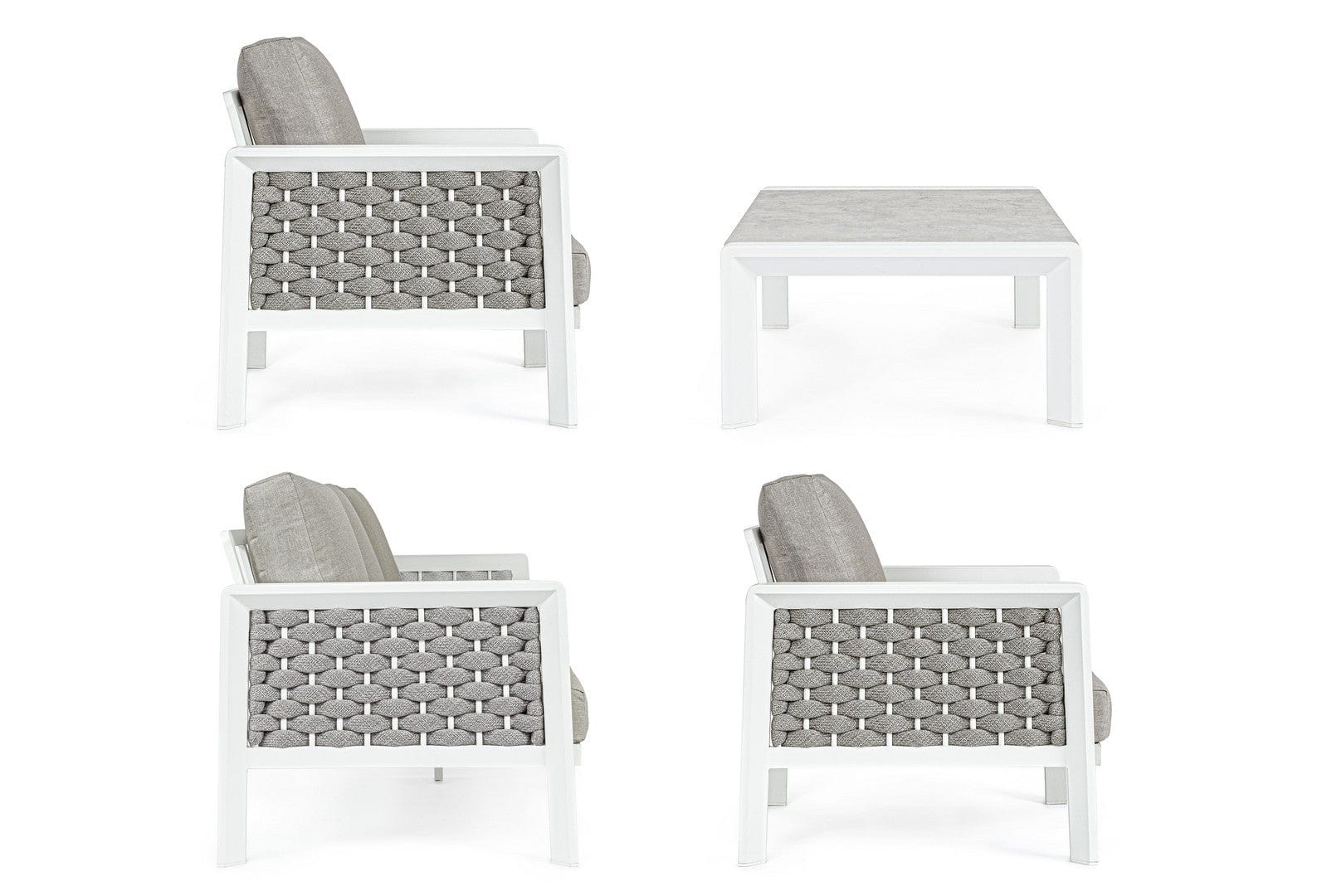Set da giardino 5 posti con tavolino Otavio Grigio (9)
