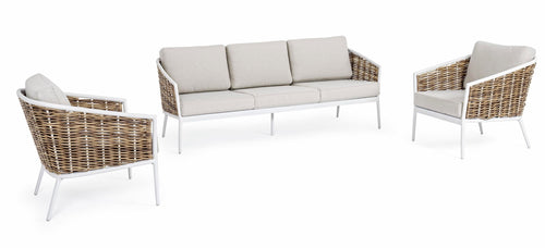 Set da giardino 5 posti Maribela Bianco