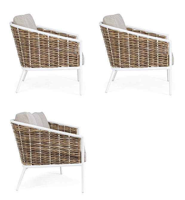 Set da giardino 5 posti Maribela Bianco (6)