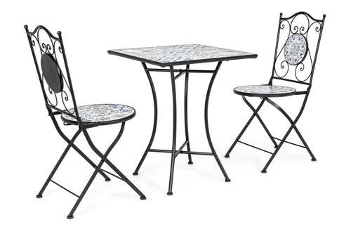 Set da giardino con 2 sedie ed un tavolo pieghevoli Erice Square Multicolore