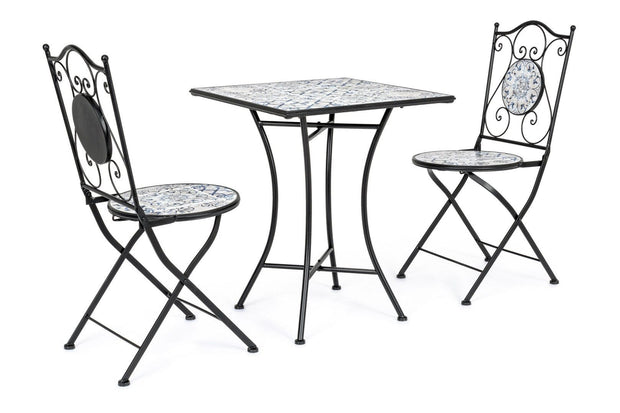 Set da giardino con 2 sedie ed un tavolo pieghevoli Erice Square Multicolore