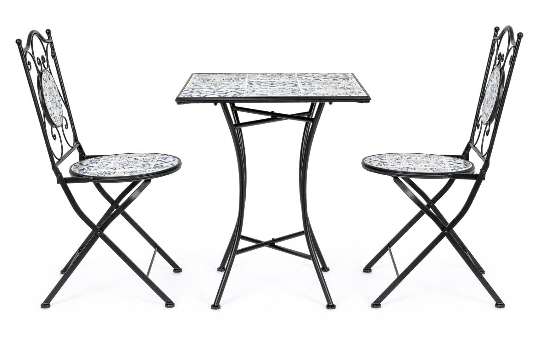 Set da giardino con 2 sedie ed un tavolo pieghevoli Erice Square Multicolore (2)