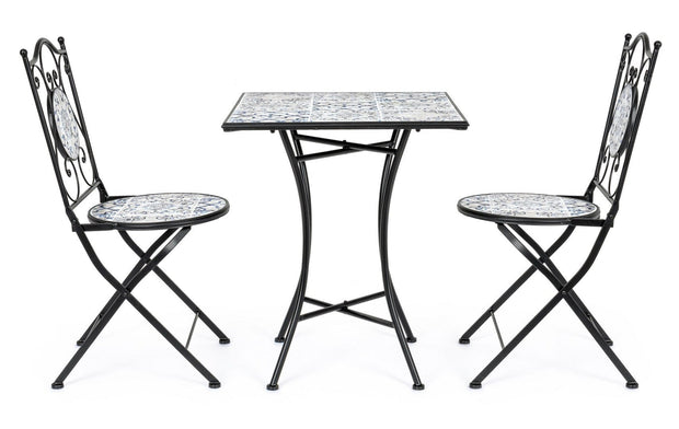 Set da giardino con 2 sedie ed un tavolo pieghevoli Erice Square Multicolore (2)