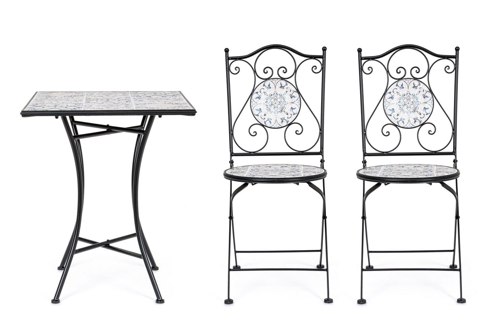Set da giardino con 2 sedie ed un tavolo pieghevoli Erice Square Multicolore (4)
