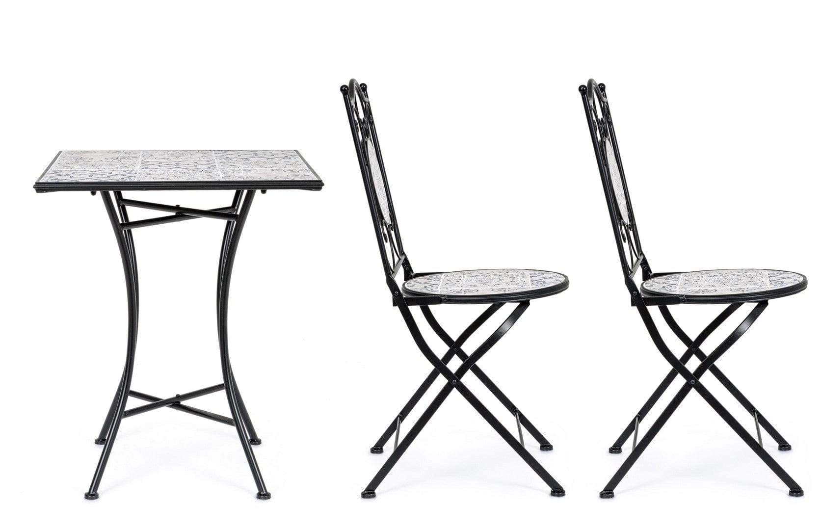 Set da giardino con 2 sedie ed un tavolo pieghevoli Erice Square Multicolore (5)