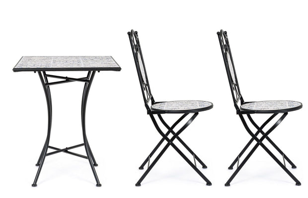 Set da giardino con 2 sedie ed un tavolo pieghevoli Erice Square Multicolore (5)