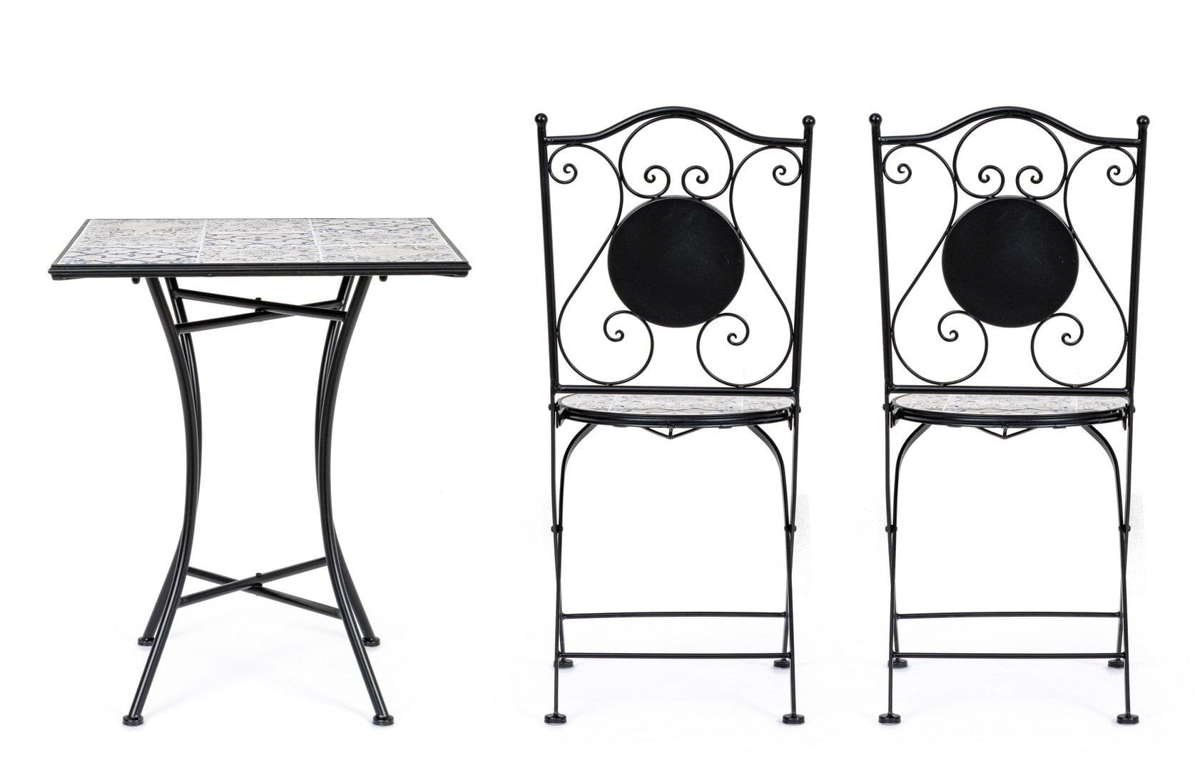 Set da giardino con 2 sedie ed un tavolo pieghevoli Erice Square Multicolore (6)