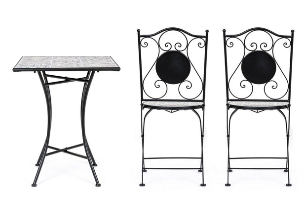 Set da giardino con 2 sedie ed un tavolo pieghevoli Erice Square Multicolore (6)