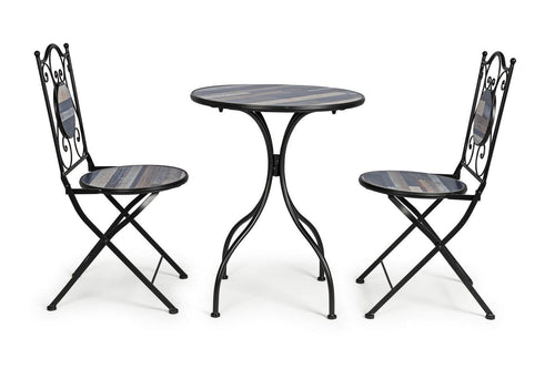 Set da giardino con 2 sedie ed un tavolo pieghevoli Huston Multicolore (1)