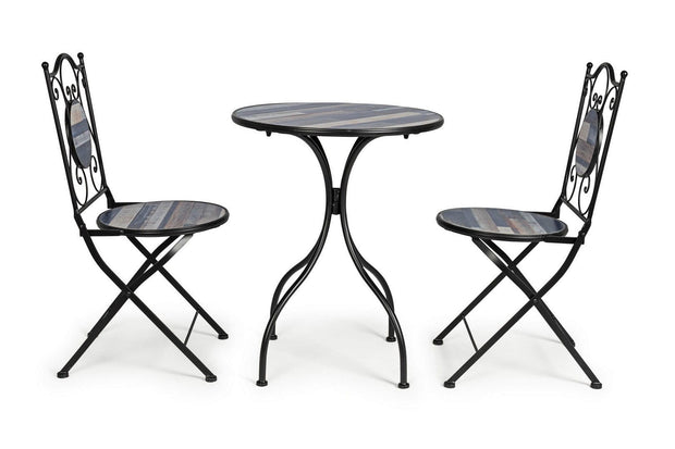 Set da giardino con 2 sedie ed un tavolo pieghevoli Huston Multicolore (1)