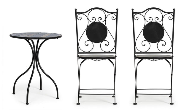 Set da giardino con 2 sedie ed un tavolo pieghevoli Huston Multicolore (5)