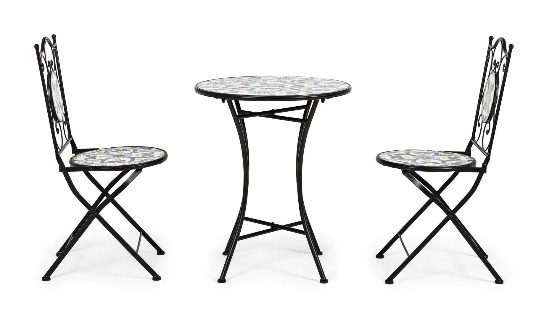 Set da giardino con 2 sedie ed un tavolo pieghevoli Positano Multicolore (1)
