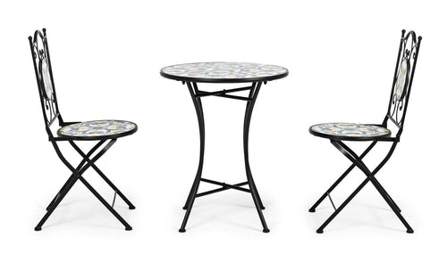 Set da giardino con 2 sedie ed un tavolo pieghevoli Positano Multicolore (1)