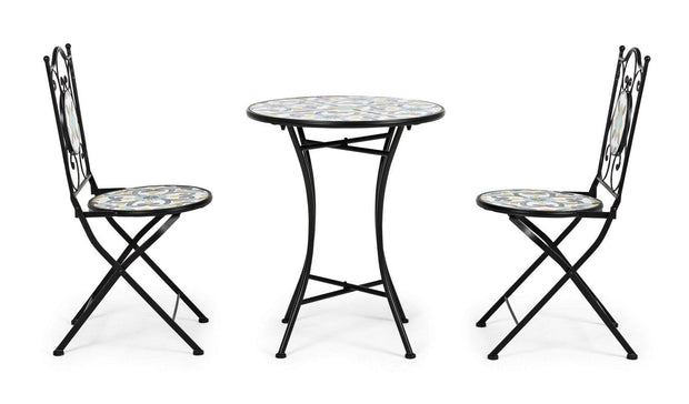 Set da giardino con 2 sedie ed un tavolo pieghevoli Positano Multicolore (1)