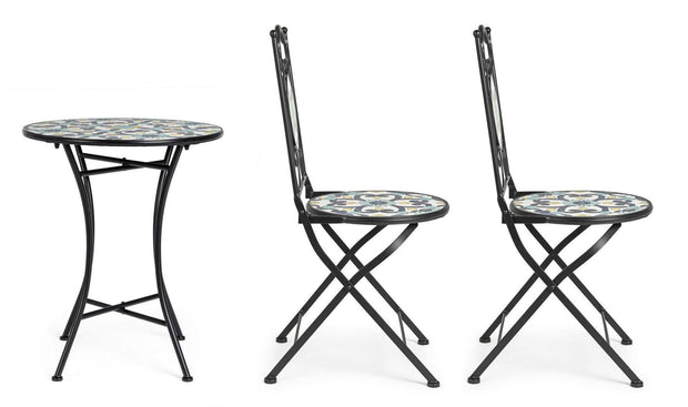 Set da giardino con 2 sedie ed un tavolo pieghevoli Positano Multicolore (4)