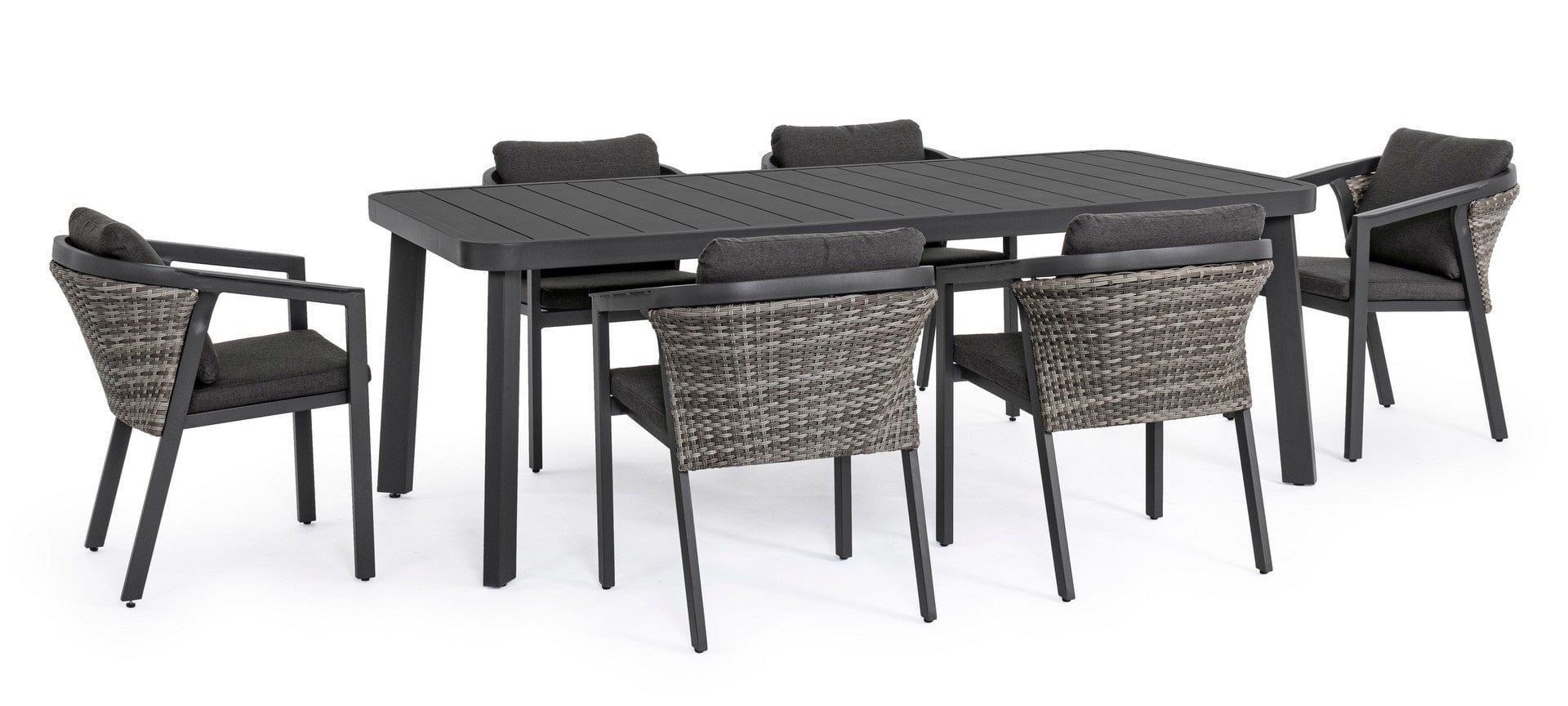 Set da giardino con tavolo e 6 sedie Cordova Antracite
