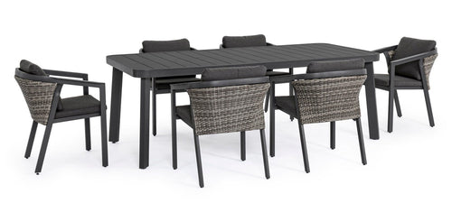 Set da giardino con tavolo e 6 sedie Cordova Antracite