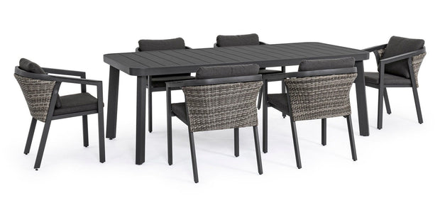 Set da giardino con tavolo e 6 sedie Cordova Antracite