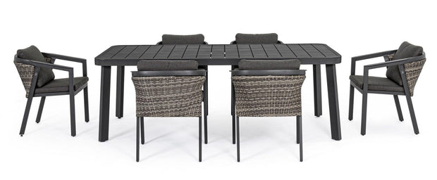 Set da giardino con tavolo e 6 sedie Cordova Antracite (3)