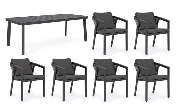 Set da giardino con tavolo e 6 sedie Cordova Antracite (4)