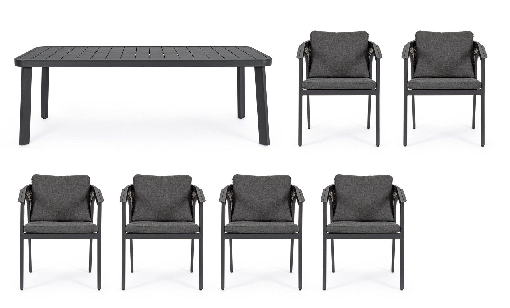 Set da giardino con tavolo e 6 sedie Cordova Antracite (5)