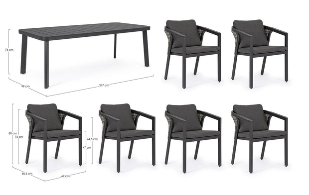 Set da giardino con tavolo e 6 sedie Cordova Antracite (11)