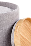 Halmar Set di 2 pouf contenitore in tessuto Avice Grigio