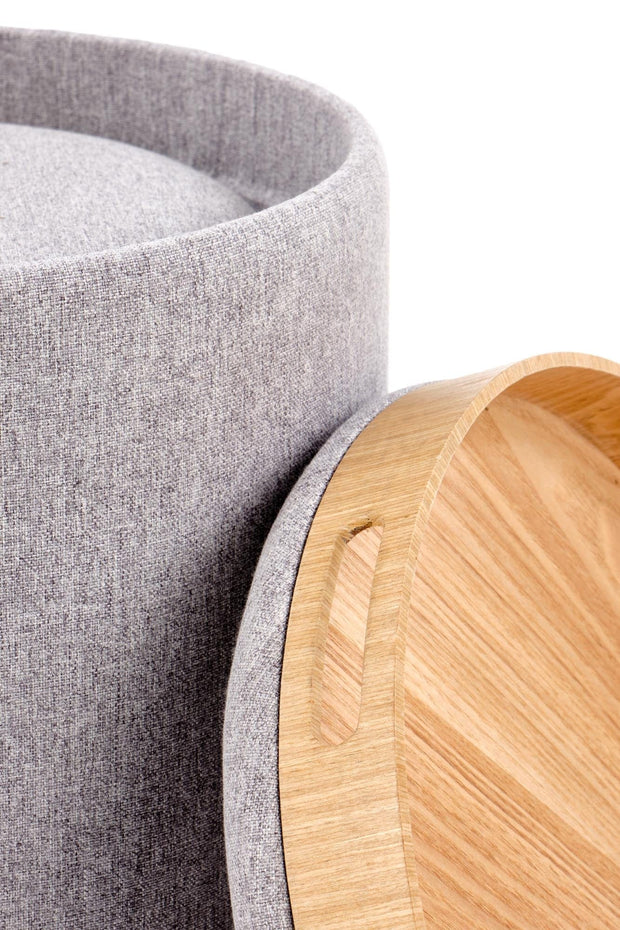 Halmar Set di 2 pouf contenitore in tessuto Avice Grigio