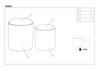 Set di 2 pouf contenitore in tessuto Avice Grigio (5)