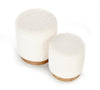Set di 2 pouf contenitore in tessuto Canute Crema (1)