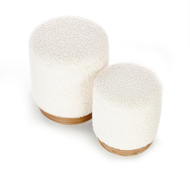 Set di 2 pouf contenitore in tessuto Canute Crema (1)