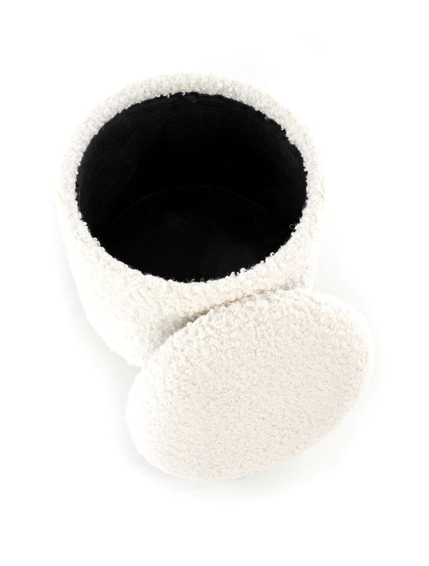 Set di 2 pouf contenitore in tessuto Canute Crema (3)