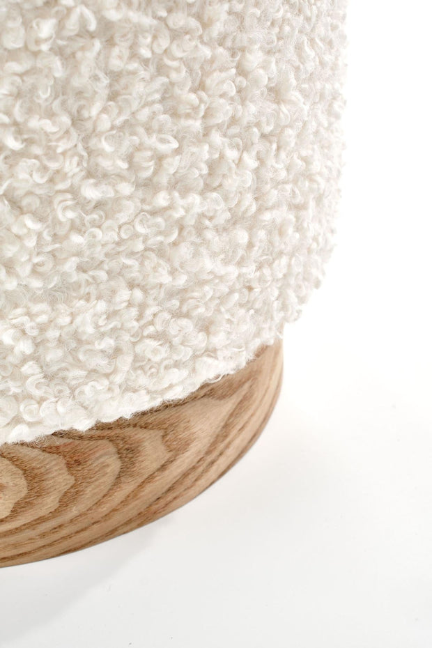 Set di 2 pouf contenitore in tessuto Canute Crema (5)