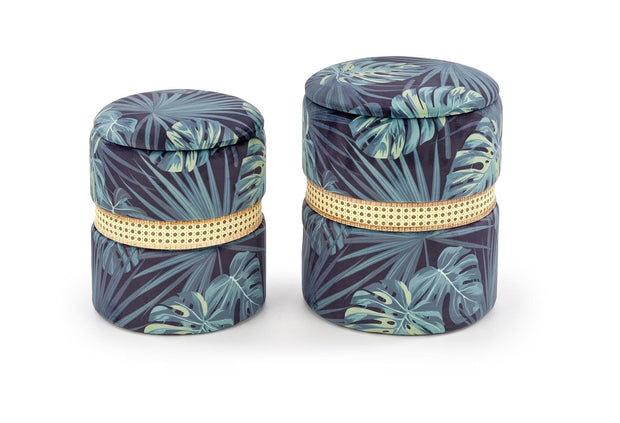 Set di 2 pouf contenitore in tessuto Conwal Multicolore