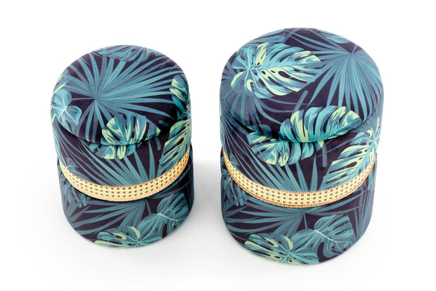 Set di 2 pouf contenitore in tessuto Conwal Multicolore (5)