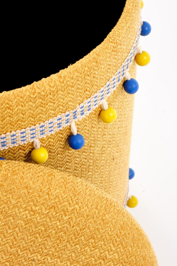 Set di 2 pouf contenitore in tessuto Grayton Giallo (4)