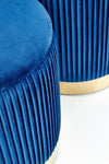 Set di 2 pouf contenitore in velluto Montagne Blu (3)