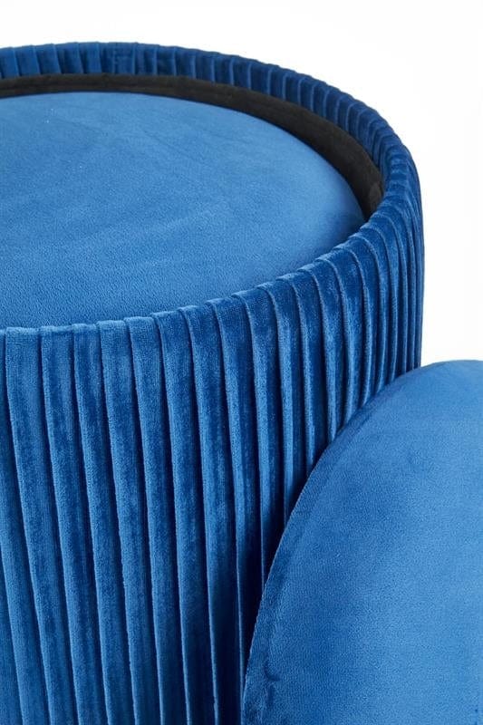 Set di 2 pouf contenitore in velluto Montagne Blu (4)