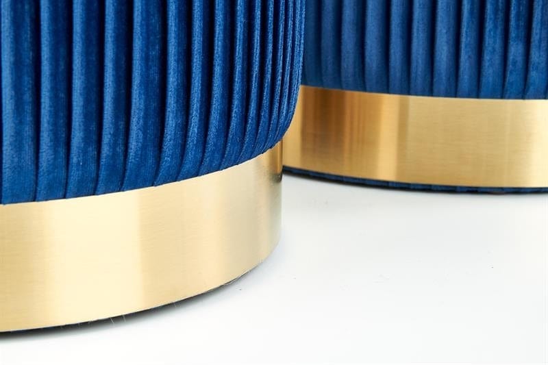 Set di 2 pouf contenitore in velluto Montagne Blu (5)