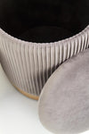 Set di 2 pouf contenitore in velluto Montagne Grigio (5)
