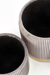 Set di 2 pouf contenitore in velluto Montagne Grigio (6)