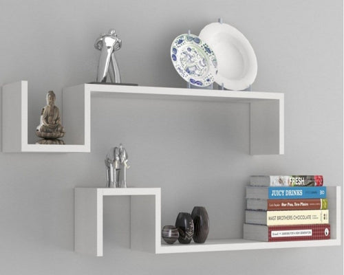 Set di 2 scaffali da muro M02 Bianco